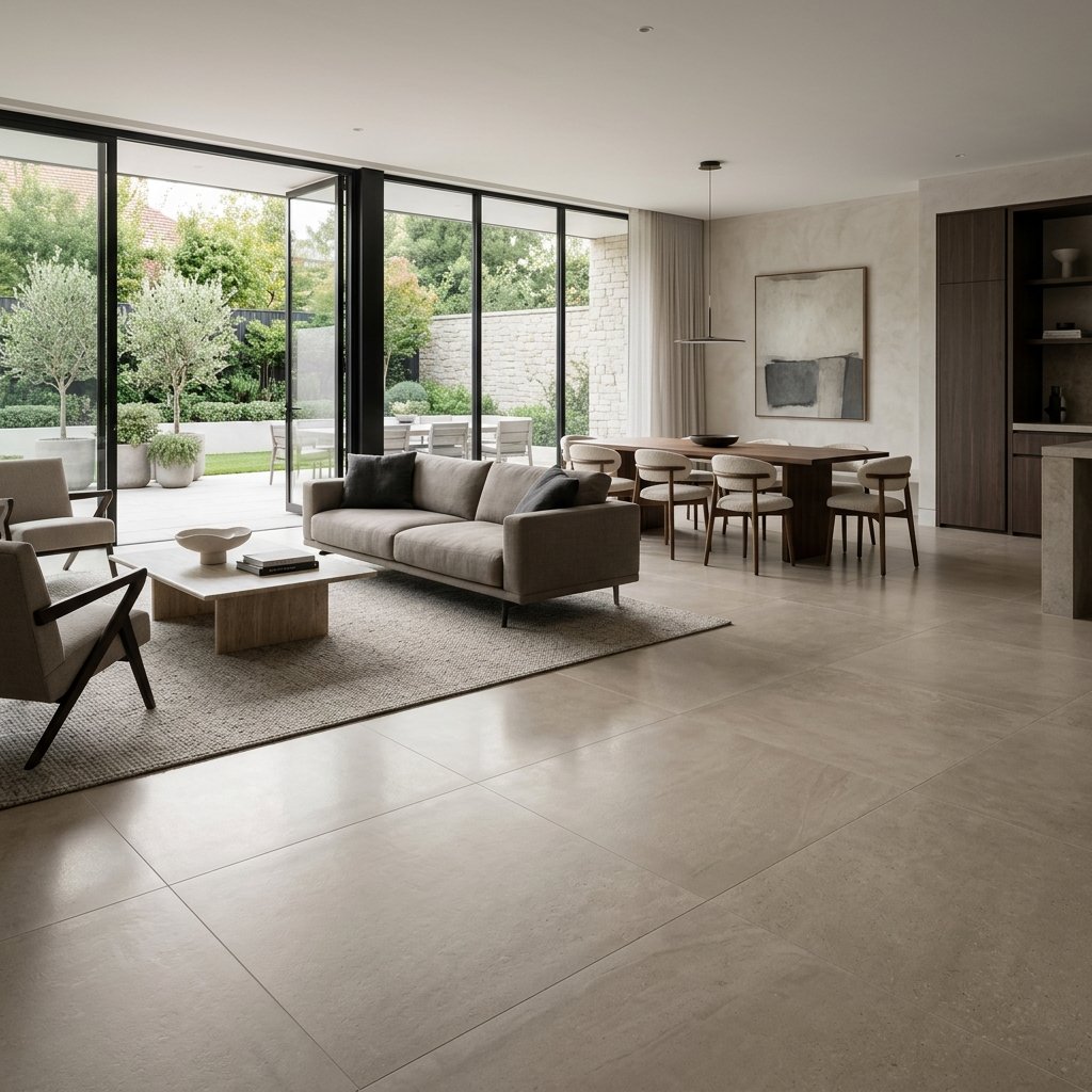 Vitrified and ceramic floor tiles for adhesive bonding